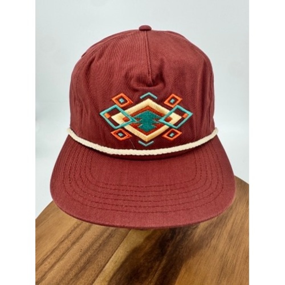 Raised by Coyotes Golf Hat Cap‎ Mens Maroon Southwest Embroidered Rope NEW